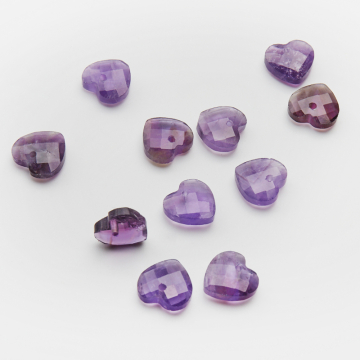 Ametyst serce fasetowane zawieszka 11,5x12mm