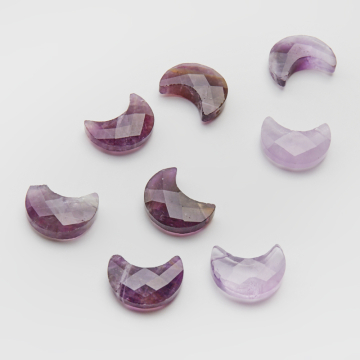 Ametyst księżyc fasetowany zawieszka 19x15mm