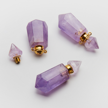 Zawieszka perfumetka z ametystu odkręcana 40mm