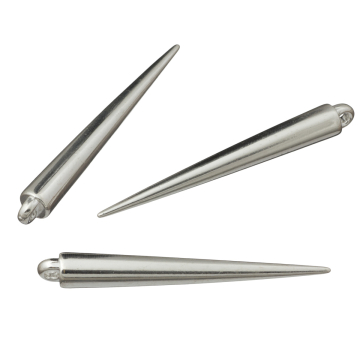 Kły akrylowe metalizowane srebrne 53x6mm