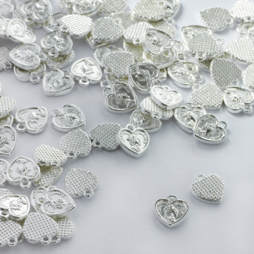 Metalowa zawieszka serce 8,5mm