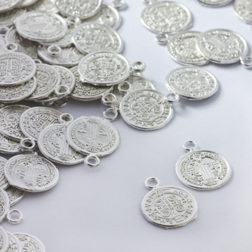 Zawieszka metalowa moneta 12mm