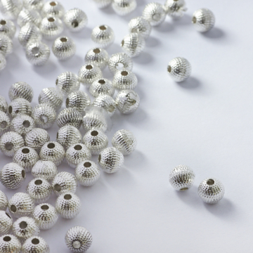 Koralik metalowy kulka karbowana 6mm