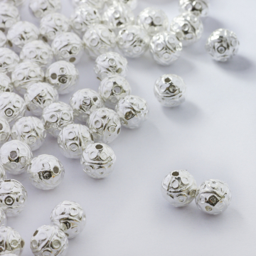 Koraliki metalowe kulki w kółeczka 8mm