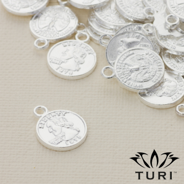 Zawieszka Liberty1978 w srebrnym kolorze 12,5mm