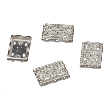 Przekładka kwadrat ozdobny 3 dziurki 17x11mm