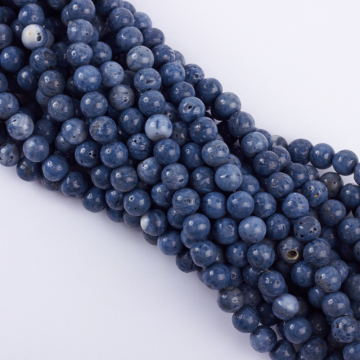 Koral niebieski naturalny kulka gładka 8mm