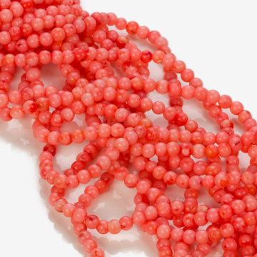 Koral bambusowy kulka różowa 3mm