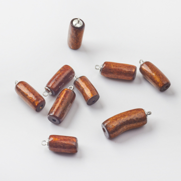 Koral złoty słupek zawieszka ze srebrną zawieszką 30x10mm