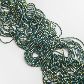 Kryształki kulki fasetowane emerald AB 2mm