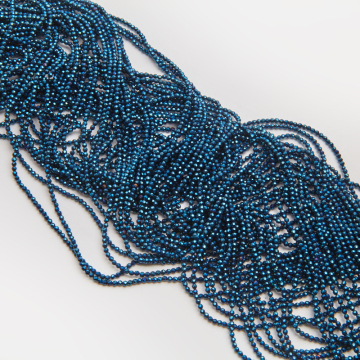 Kryształki kulki fasetowane blue hematatite 2mm