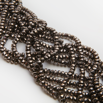 Kryształki oponki fasetowane hematite 5x7,5mm