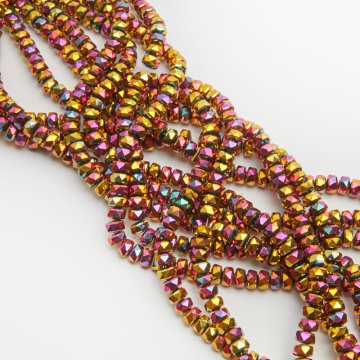 Kryształki oponki fasetowane fire red 5x7,5mm