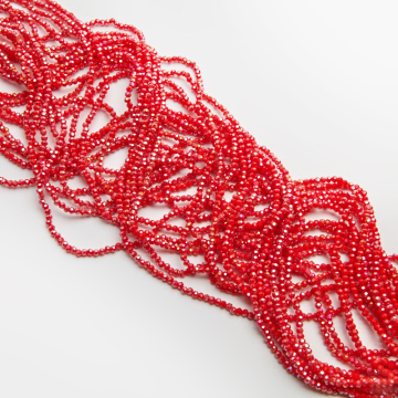 Kryształki kulki fasetowane red AB 3mm