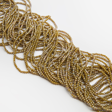 Kryształki kulki fasetowane khaki AB 3mm