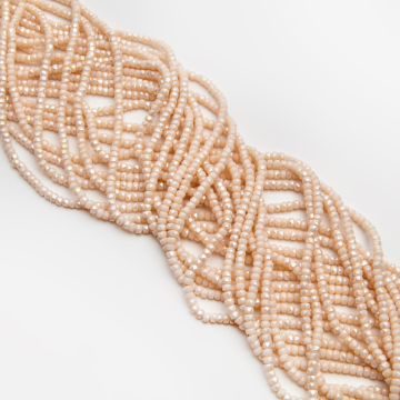 Kryształki oponki fasetowane beige AB 3x4mm