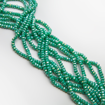 Kryształki oponki fasetowane turquise AB 4x6mm