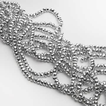 Kryształki oponki fasetowane silver 4x6mm