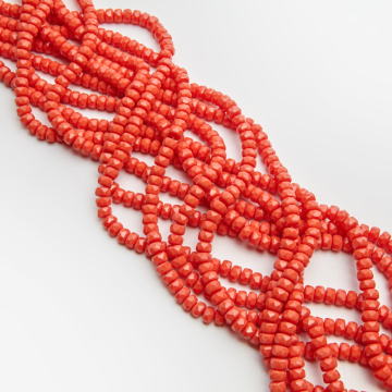 Kryształki oponki fasetowane coral 4x6mm