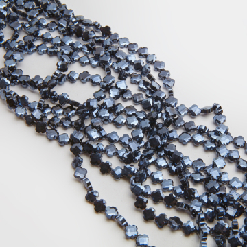 Kryształłki koniczyna marokańska fasetowana blue hematatite 8mm