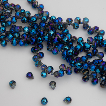 Kryształki drop fasetowane blue shadow 10mm