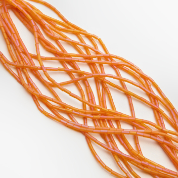 Kryształki słupek gładki mat orange AB 2,5x5mm