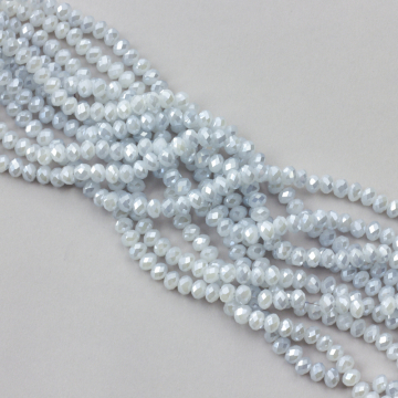 Kryształki oponki fasetowane snow grey AB