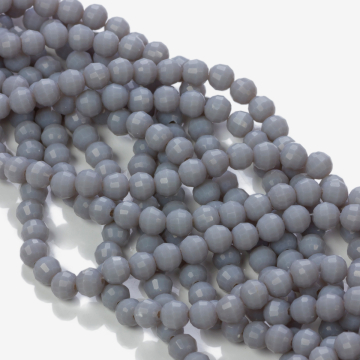 Kryształki kulki fasetowane 96 cuts light grey 6mm