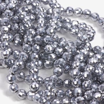 Kryształki kulki fasetowane 92 cuts full silver 6mm