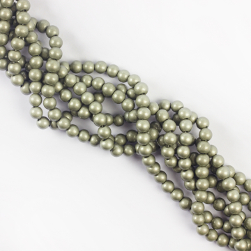 Koraliki szklane srebrne 6mm