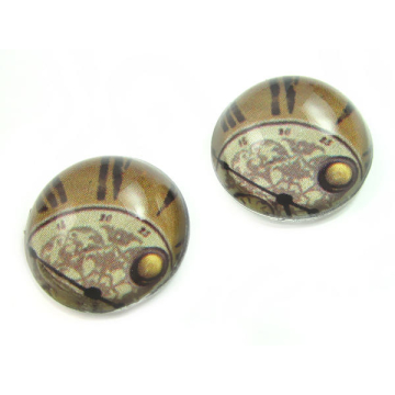 Kaboszon szklany okrągły zegar 20mm