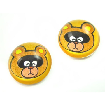 Kaboszon szklany okrągły misiek 20mm