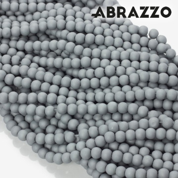 Koralik szklany powlekany jasno szary 6mm