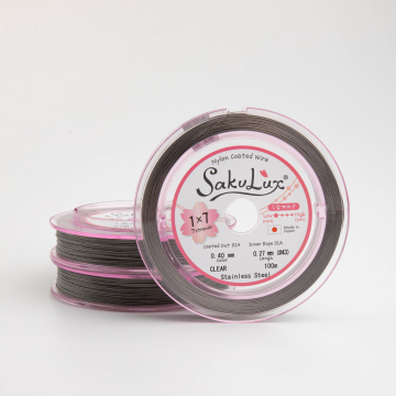 Miękka linka japońska siedmiostrunowa powlekana transparentna 0,4mm