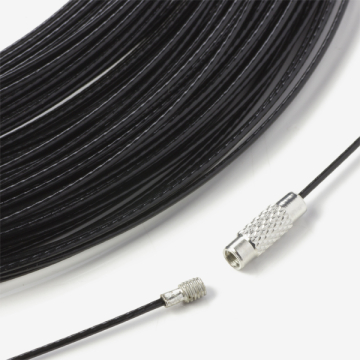 Linka stalowa z zapięciem czarna 1mm