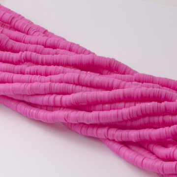 Koraliki Katsuki z modeliny jaskraworóżowe  6mm