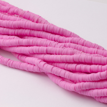 Koraliki Katsuki z modeliny ciemnoróżowe  6mm