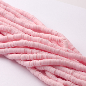 Koraliki Katsuki z modeliny jasnoróżowe  6mm