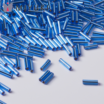Koraliki Miyuki Bugles #2 6 mm Silver Lined Sapphire