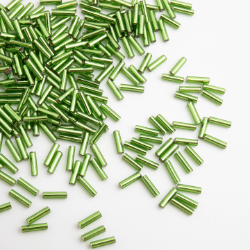 Koraliki Miyuki Bugles 2(6mm) Olive Silver Lined