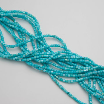 Masa perłowa walec gładki niebieski 3x3,5mm