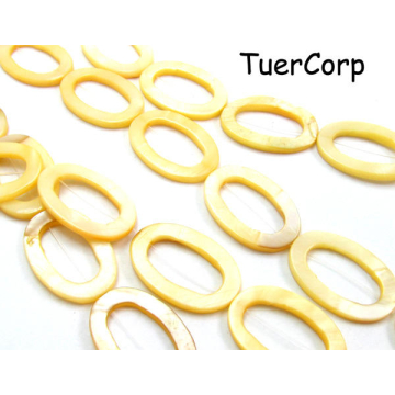 Masa perłowa owal wycięty żółty 30mm