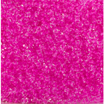 Koraliki NihBeads 12/0 Inside-Color Crystal/ Dark Fucia Line