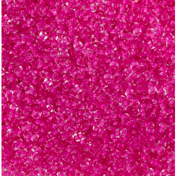 Koraliki NihBeads 12/0 Inside-Color Crystal/ Lt Hot Pink Line