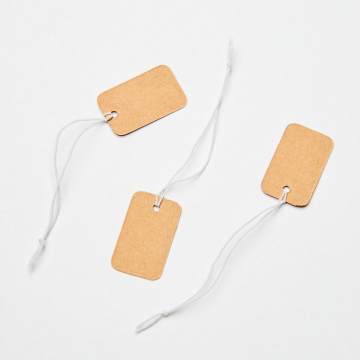 Metka z gumką do bizuterii brązowa 15x25mm