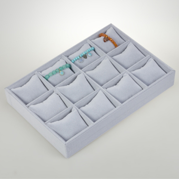 Ekspozytor welurowy z poduszkami 12 komorowy szary 5x35x25cm