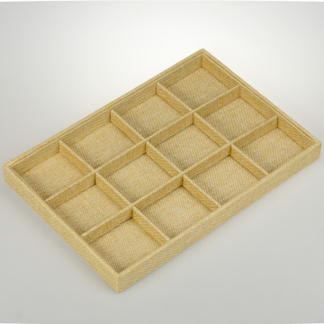 Ekspozytor lniany z kratką 12 komorowy do koralików 35x24cm