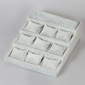 Ekspozytor schodkowy szary 14x28x35cm