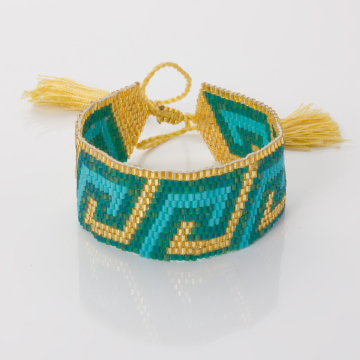 Bransoletka boho 13 rzędowa z koralików Matsuno 17-27cm