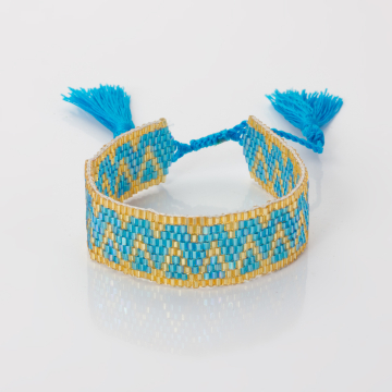 Bransoletka boho 9 rzędowa z koralików Matsuno 17-27cm